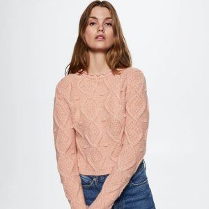 Mango Braided Detail Knit Sweater EUC